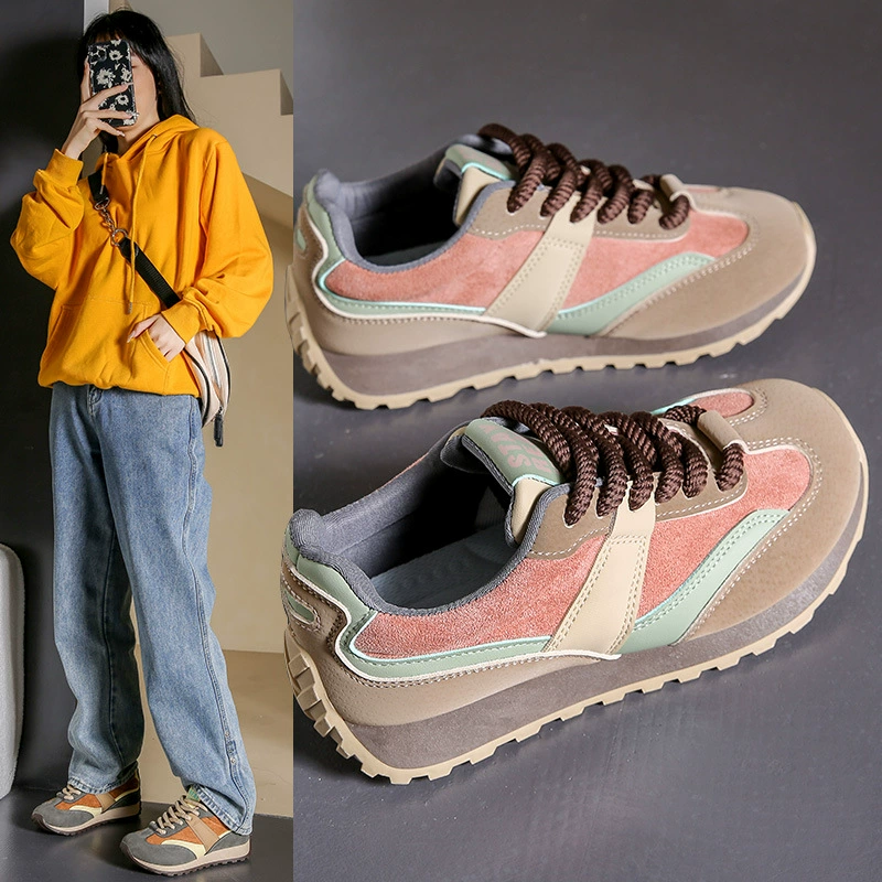 Новые женские кроссовки в корейском стиле «Форрест Гамп» 2025 года, весенние студенческие спортивные кроссовки для бега, повседневные кроссовки на толстой подошве, увеличивающие рост, модель 881