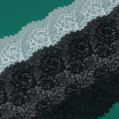 25cm法式性感 針織經編荷花形彈力睫毛花邊 婚紗連衣裙輔料