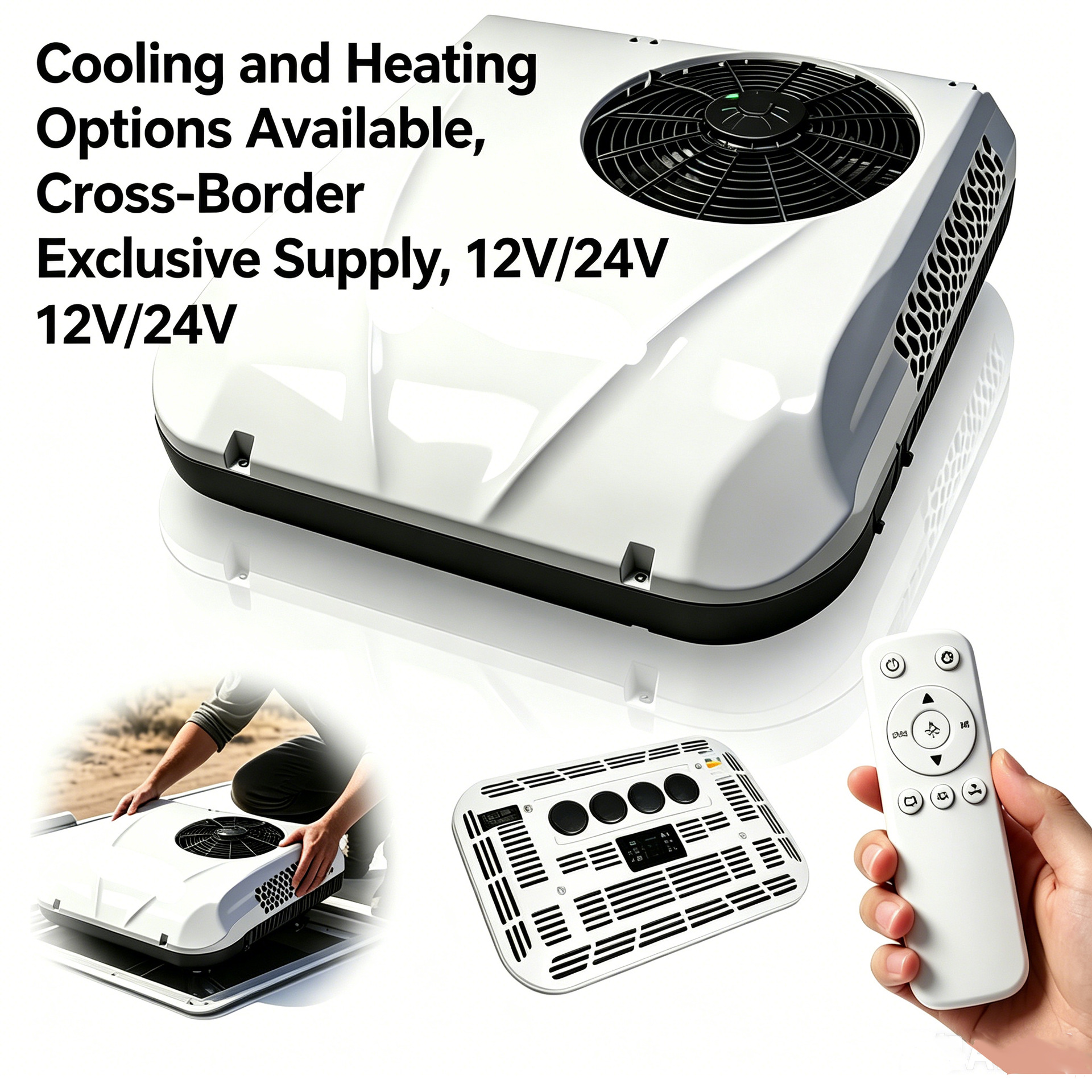 Cross-Border Supply of Integrated Parking Air Conditioners 12V24V Top-Mounted Inverter with High Cooling Capacity for Cooling and Heating in Light Trucks and Rvs