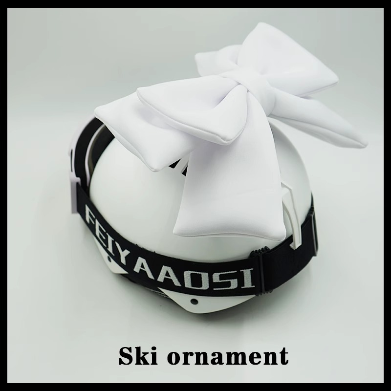 Cute Motorcycle Riding Gear Double Layer Bow Ski Helmet Decoration