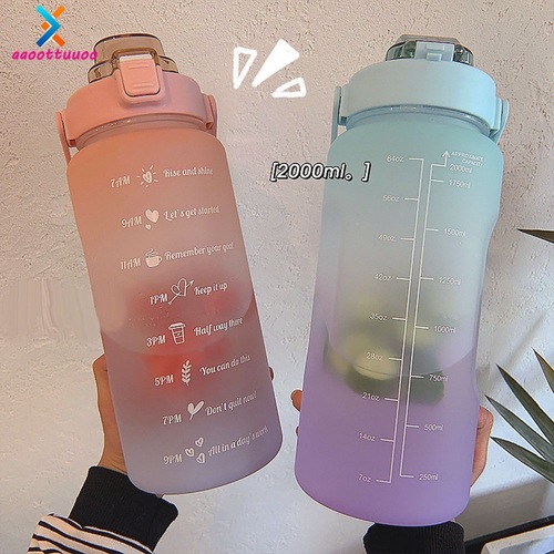 Phone holder handle cup Southeast Asia 2L sports water bottle large capacity space cup plastic cup gradient color cup
