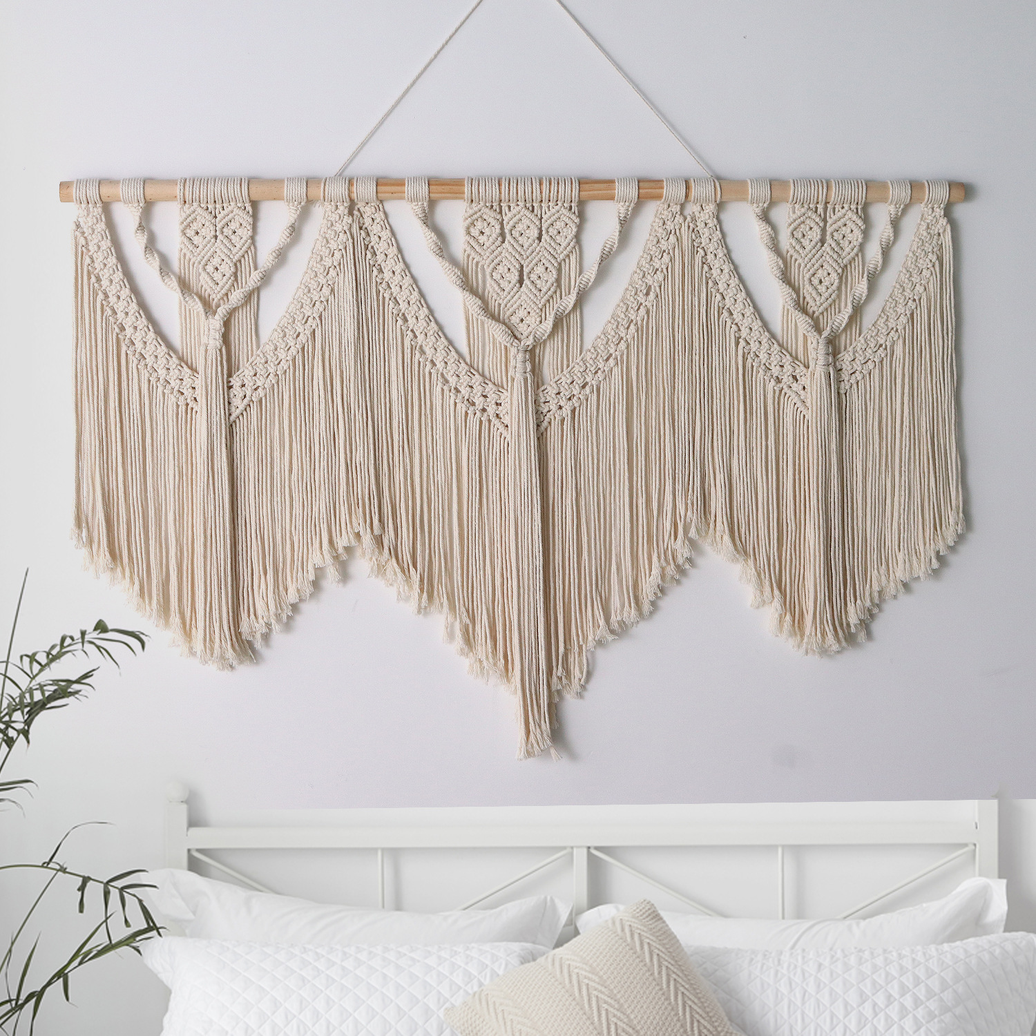 New Bohemian Simple Decor Handwoven Tapestry Three-Section Door Curtain Partition Removable_voghion.com