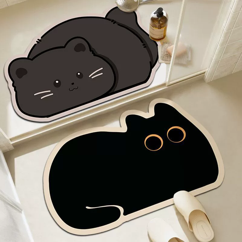 Мультяшные животные диатомовая грязь всасывает коврик для напольных ковриков для ванной комнаты нескользящие ножные коврики быстро сушат, износостойкие и легко убирая коврики для дверей