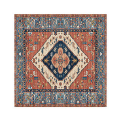 GJU8復古正方形地毯美式民族風格客廳茶几毯入戶玄關地墊書房轉椅