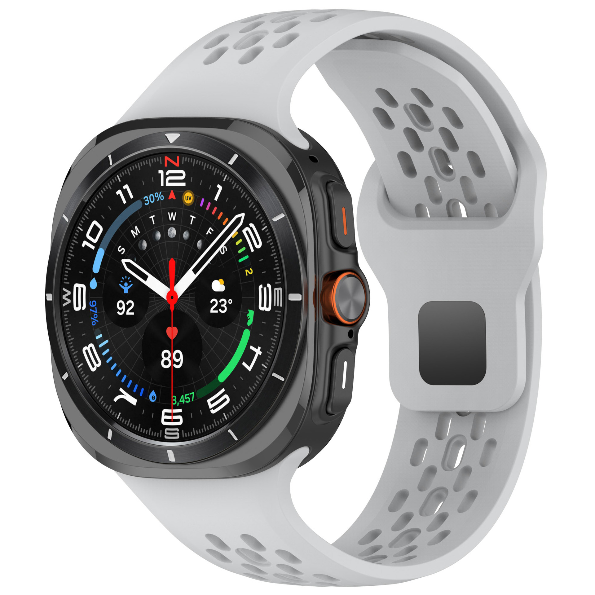 Suitable for the 47mm perforated sports breathable silicone replaceable watch strap of Samsung Galaxy watch7 ultra undefined