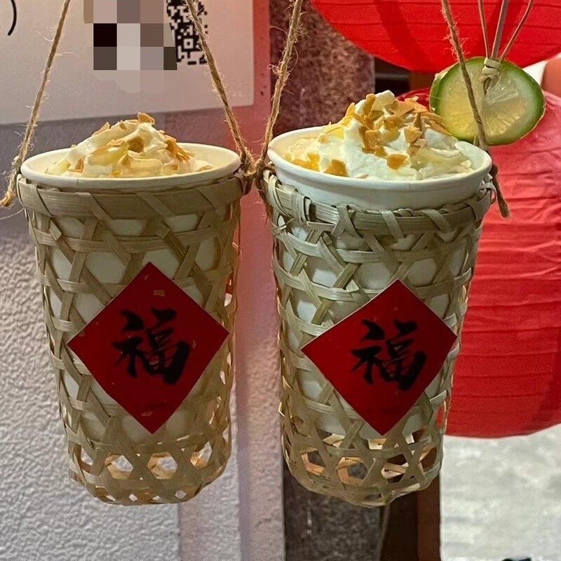 竹かご、豆腐、竹かご、耳なし竹製品、氷竹筒、竹ボウル、ミルクティーカップとボウルセット、ネット有名人のアイスクリームスムージー|undefined