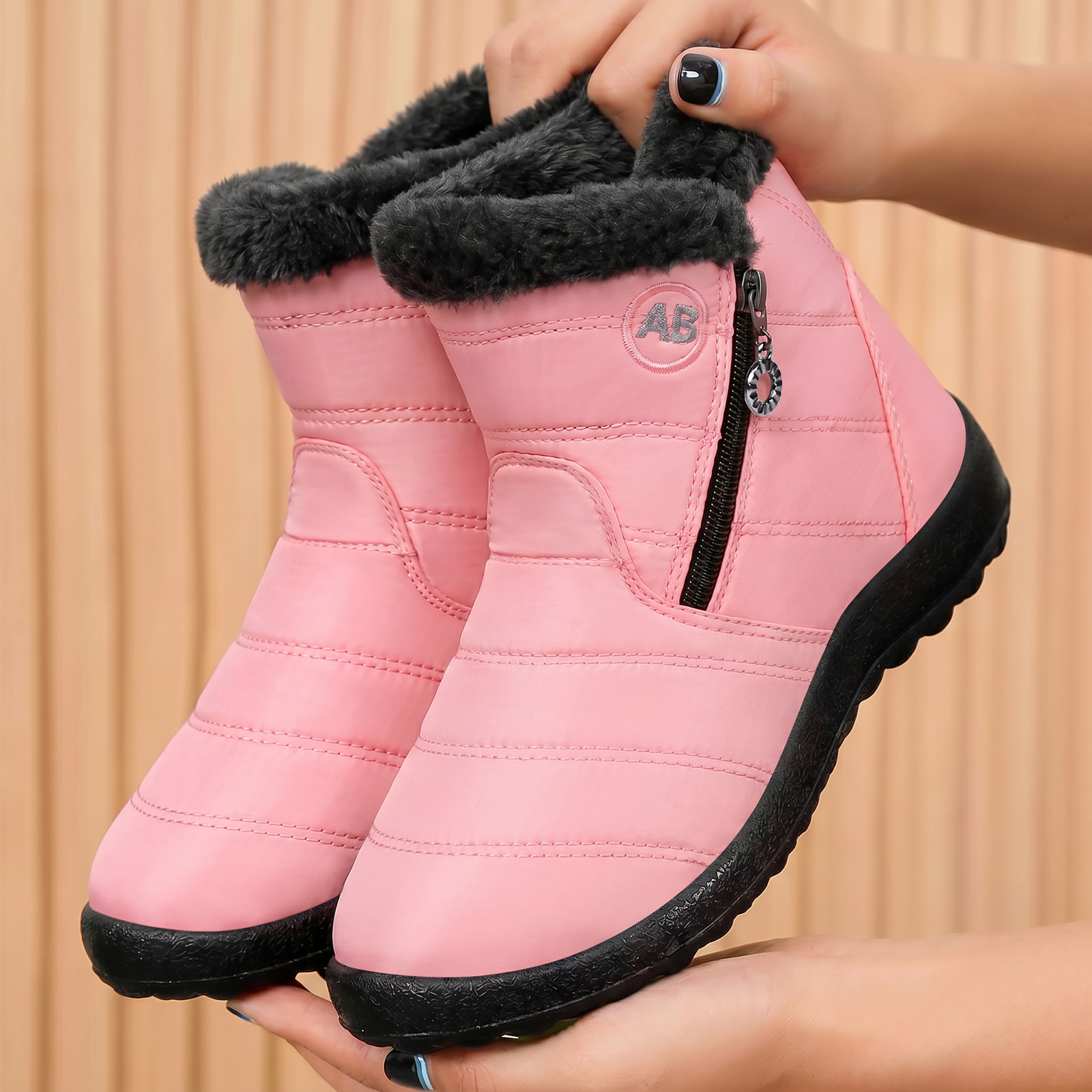 Zapatos de algodón para mujer invierno nuevo estilo de comercio exterior botas de algodón de tubo largo de poliuretano cálidos zapatos de alta calidad para ancianos pareja botas de nieve de gran tamaño