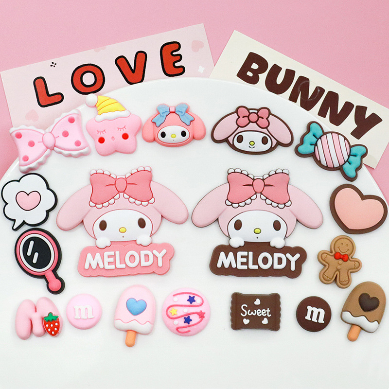 字母牌趴趴小美兔PVC软胶配件diy手机壳配饰ipad壳鞋子拖鞋装饰贴