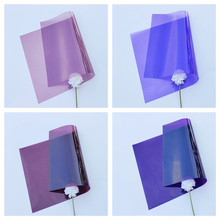 彩色貼膜玻璃貼紙透明透光裝飾婚慶手工道具防曬隔熱紫色新品