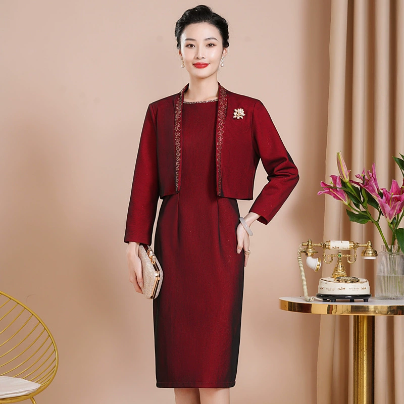 2023 осенний Новый Модный комплект из двух предметов для матери, счастливое свадебное платье для тещи, тещи, поколение волос