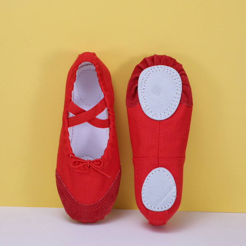 Red Leather Lace-Up Dance Shoes, Special Dance Shoes for Festival Stage Performances, Designated Dance Shoes for Dance Exams