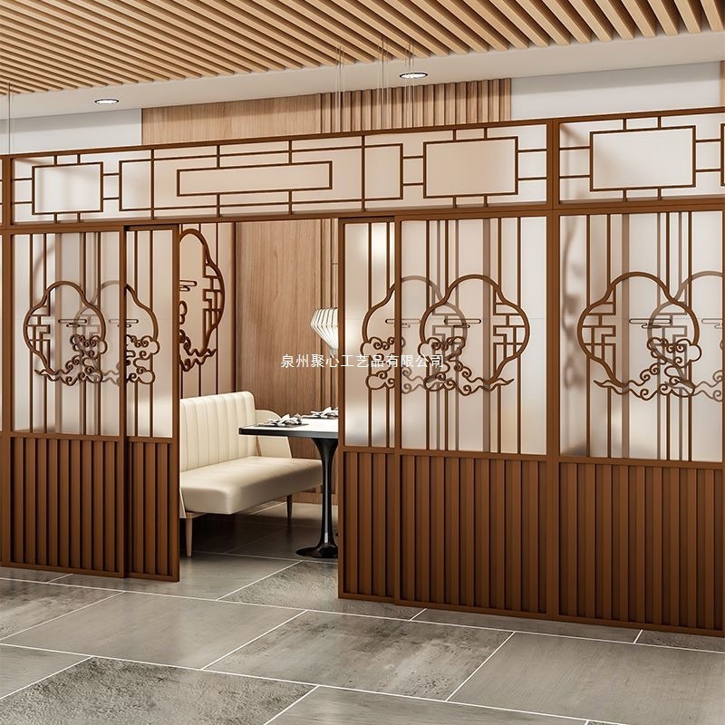 鉄芸屏風遮断レストランホテル火鍋店バーベキュー店包間包室軽贅沢新中国式遮蔽壁装飾|undefined