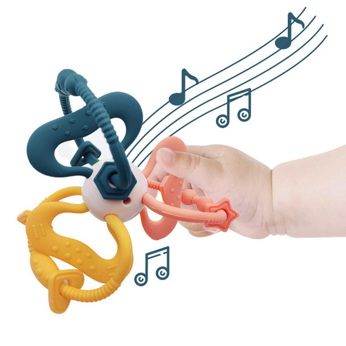 Manhattan hand ball toy baby teether molar stick silicone Manhattan ball boilable baby educational toy