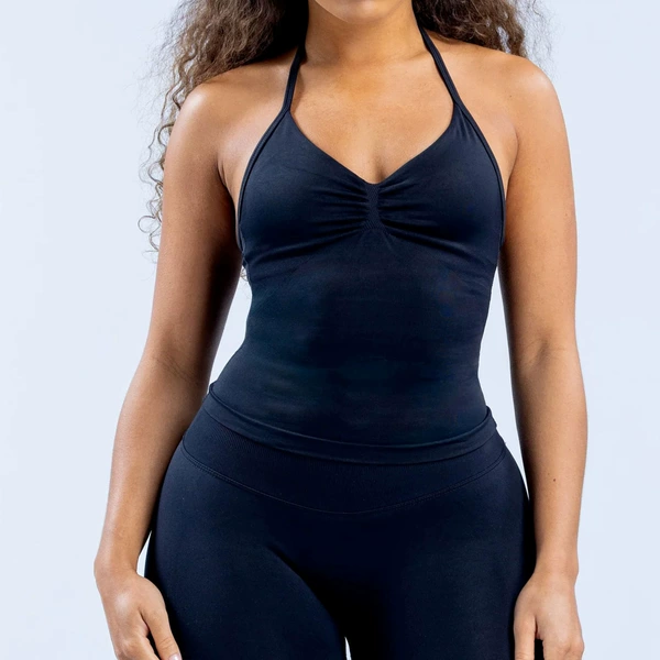 Black T-shirt, trousers
