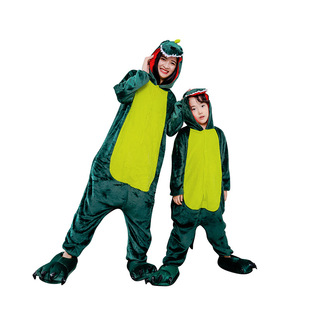 Autumn and winter cartoon conjoined animal home clothing parent-child dinosaur flannel performance leisure home a generation of wholesale