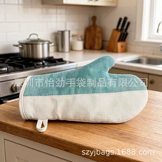 麻料隔热手套仿麻微波炉手套厨房阻热手套烤箱烘焙手套定制厂家