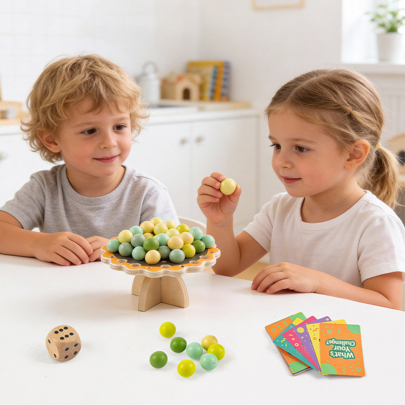 Girasoles de madera transfronterizos cuentas de equilibrio para niños mano-ojo entrenamiento de equilibrio juego interactivo padre-hijo juguetes de puzzle