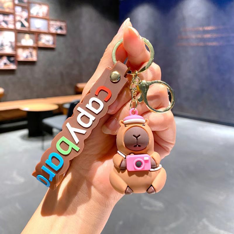 新款卡皮巴拉水豚钥匙扣挂件可爱公仔包包钥匙链娃娃机小礼品批发|undefined
