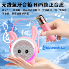 新款K12蓝牙音箱麦克风一体式家庭K歌音响无线K歌广场舞音箱现货