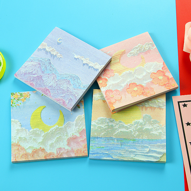 Brillante cielo estrellado nota adhesiva de aspecto alto estudiante limitado N-Time nota mensaje nota etiqueta