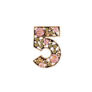 Cross-border hot selling classic 5-word brooch European and American popular Diamond-embedded digital 5 pin coat accessories brooch in stock wholesale