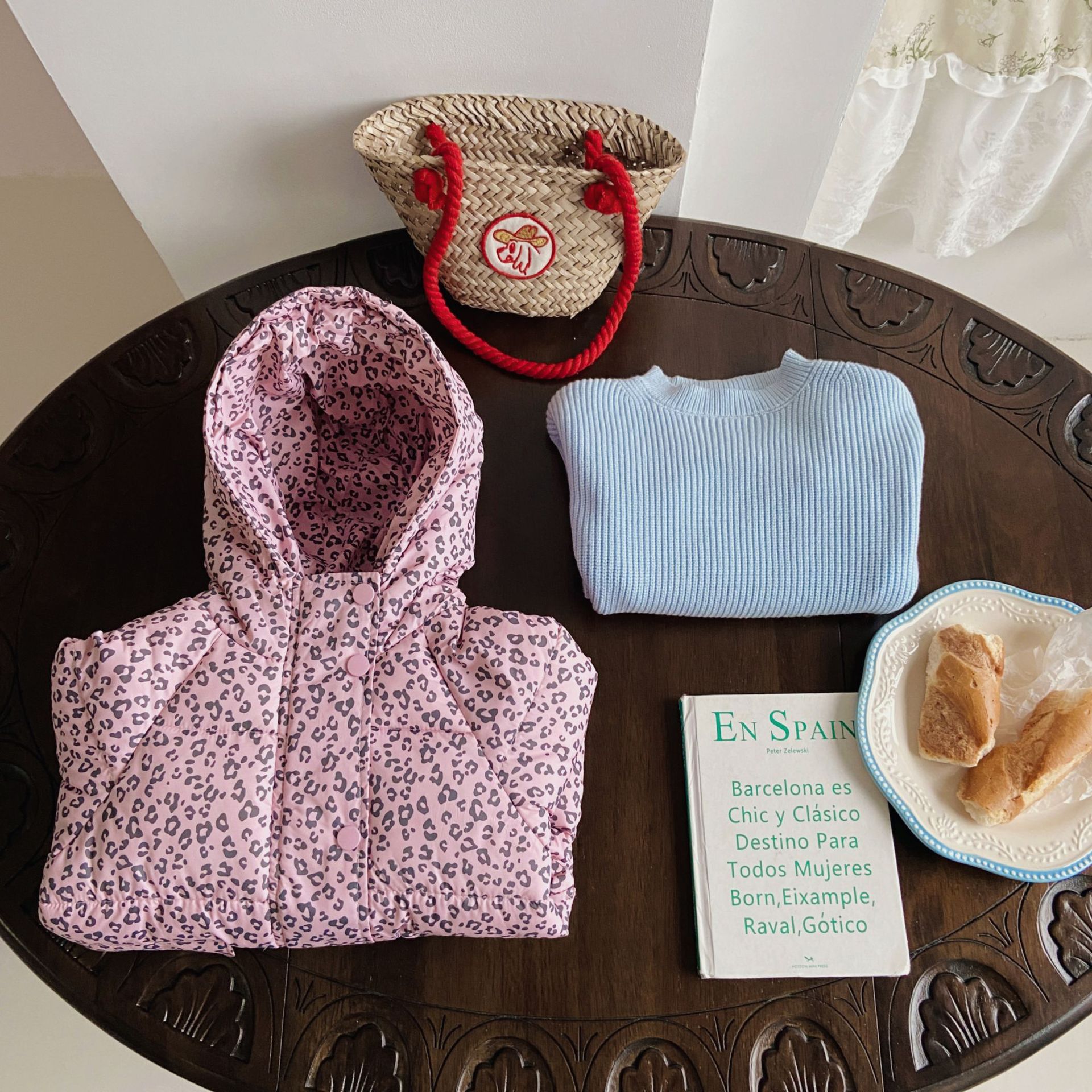 Chaqueta de algodón informal coreana para niños, nueva ropa para niños engrosada, pequeña chaqueta cálida con flores para niños y niñas_voghion.com