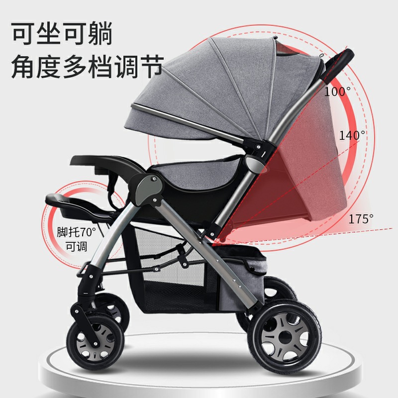 Cochecito de bebé con asiento alto, se puede sentar y acostar, estilo bicicleta, cochecito ligero para niños, cochecito de bebé, coche.