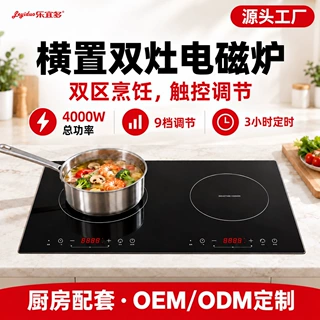 源头工厂4000W左右双灶嵌入式电磁炉触摸控制厨房配套外贸OEM定制