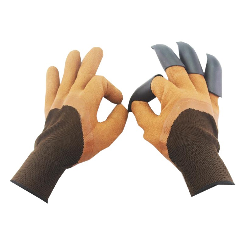 Guantes de excavación de jardín guantes de excavación de látex jardinería con garra agarrar suelo cepillado mezcla de suelo jardín plantación guantes de flores