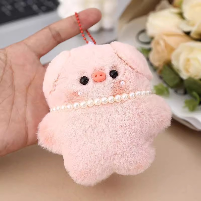 Polvo de peluche variable de cerdo de cerdo muñeca de niña corazón colgante de llavero para amigos amigos cerdo de peluche colgante de bolsa