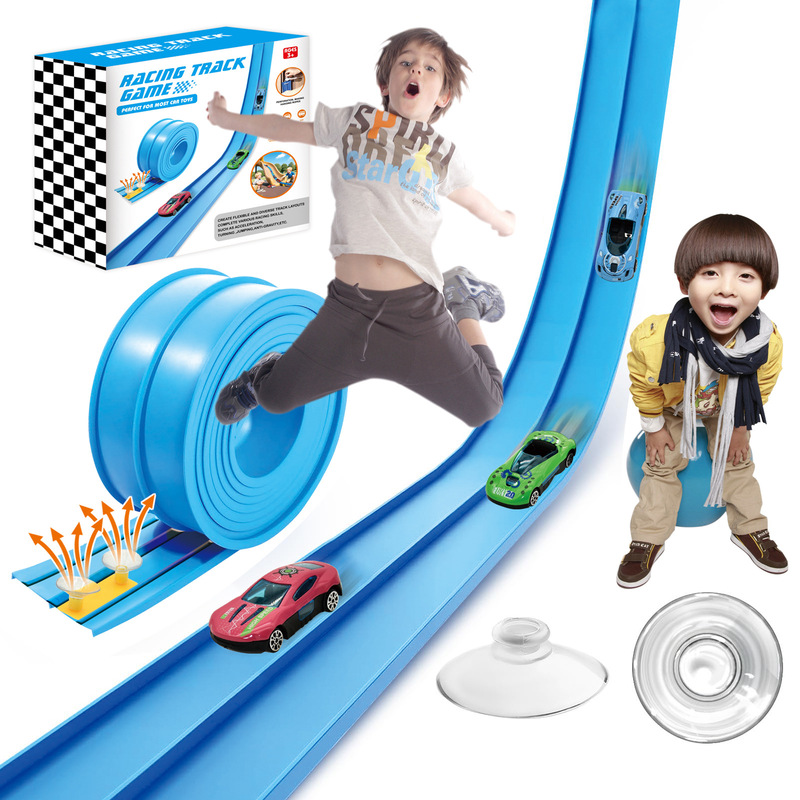 Amazon's New Alloy Car Model Elastic Slope Track Toy with Suction Cup DIY Kidsren's Track Toy