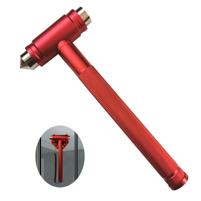 School workshop aluminum alloy safety hammer with anti-theft rope office workshop fire glass escape hammer window breaker