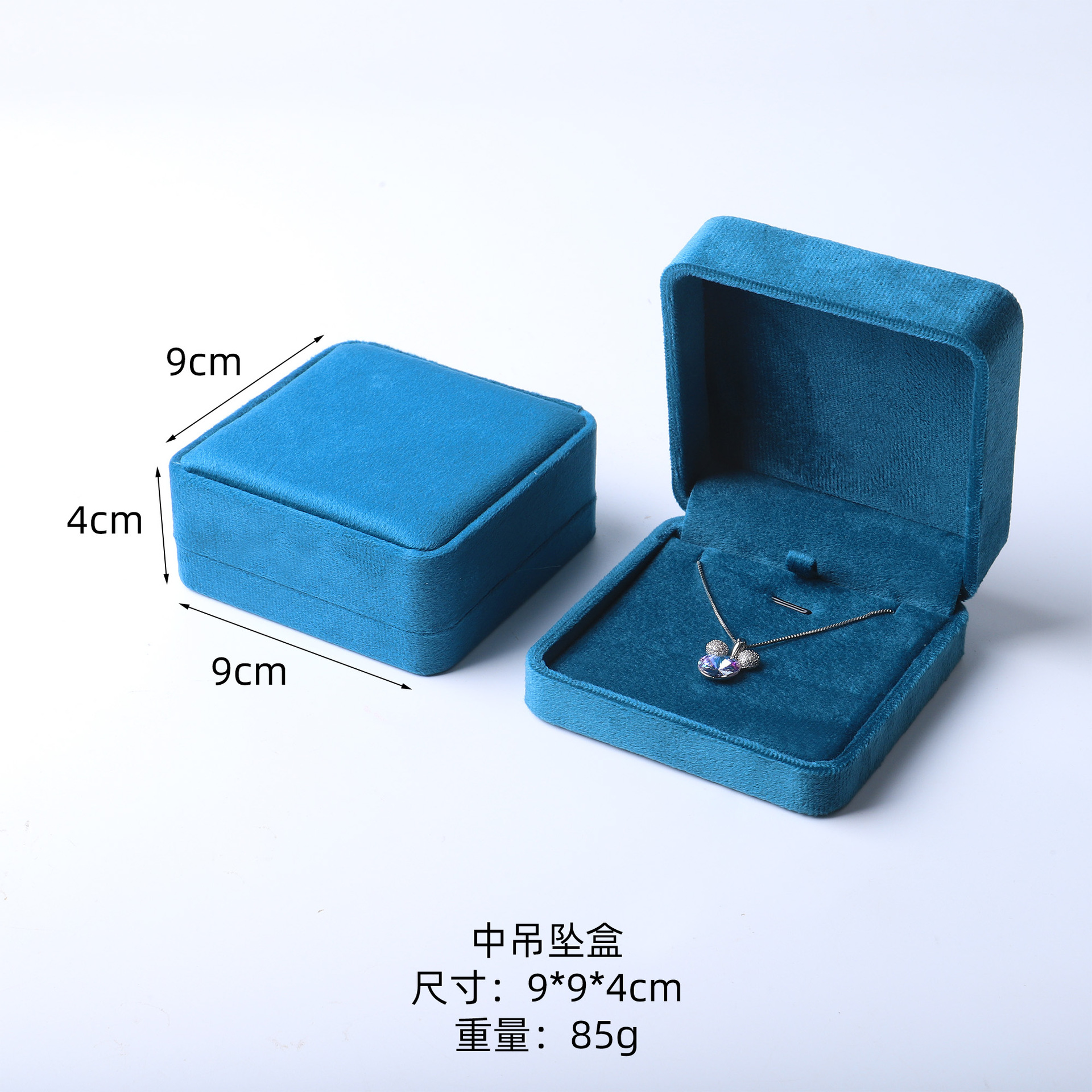 Caja de joyería de terciopelo de alta gama, caja de embalaje de terciopelo para anillos, pulseras, pendientes, cadenas largas, caja de regalo para joyería