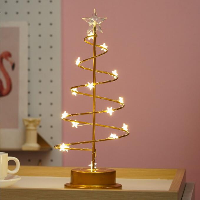 Año nuevo LLEVÓ la luz del árbol de cristal luminoso árbol decoración del hogar en línea sala de celebridades de Navidad pequeñas luces de colores