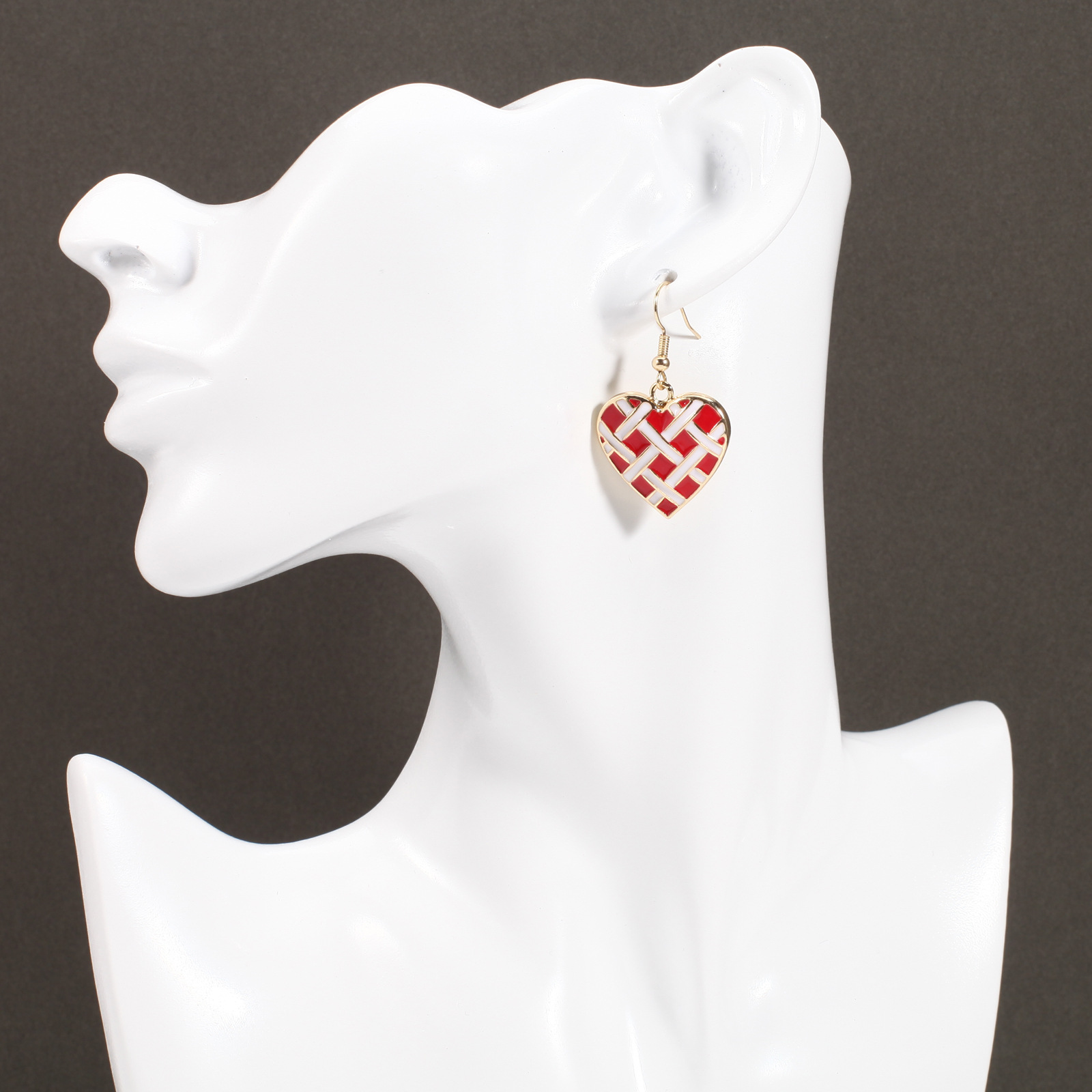 18g Weight Copper Ear Needle Material Rhinestones, Pearl Inlay Material Drop Earrings Classification 1 Pair Quantity Holiday, Daily Occasion Alloy Material Heart Shape Pattern Women's Gender Enamel, Inlay Design IG Style, Sweet Style 1 Pair IG Style Sweet Heart Shape Enamel Inlay Alloy Rhinestones Pearl Drop Earrings 10