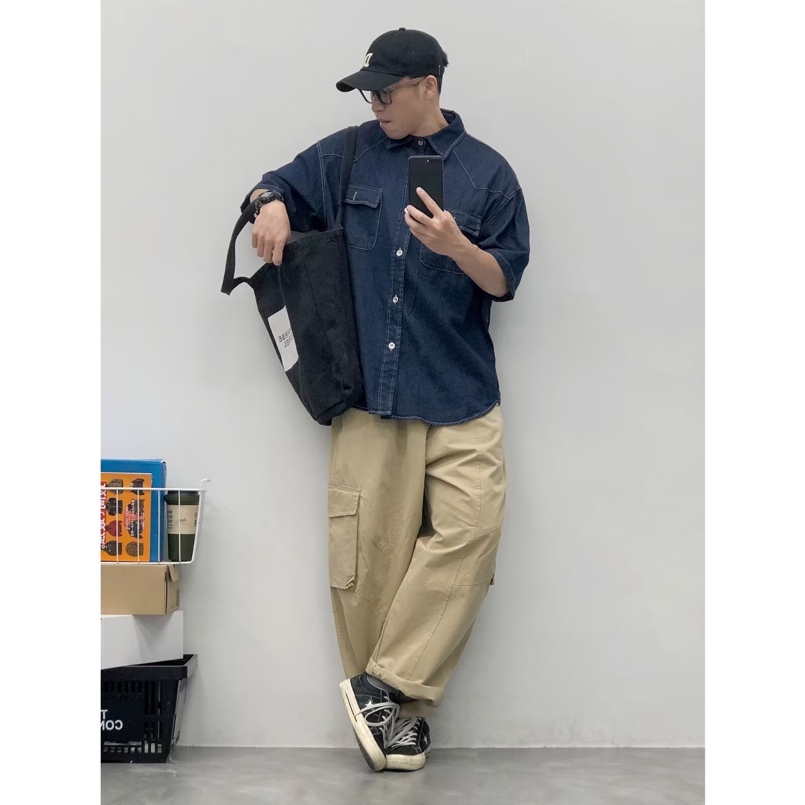 Japanese retro small design trend shirt