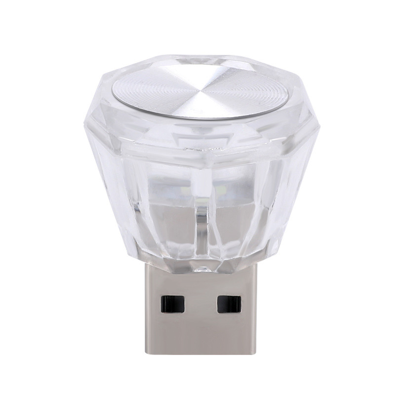 Coche sin cableado USB luz de respiración para coche colorido gradiente intermitente luz ambiental multiusos