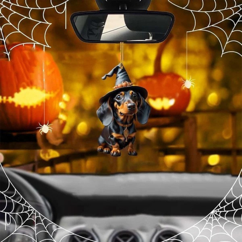 Nuevo cross-border 2D calabaza salchicha perro coche colgante colgante espejo retrovisor colgante acrílico image 1