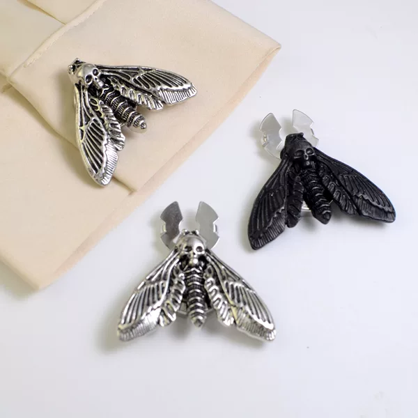 Button Cover Retro Death Skull Moth Shirt Cufflink Button Cover Collar Button Diamond Buckle Button Cover