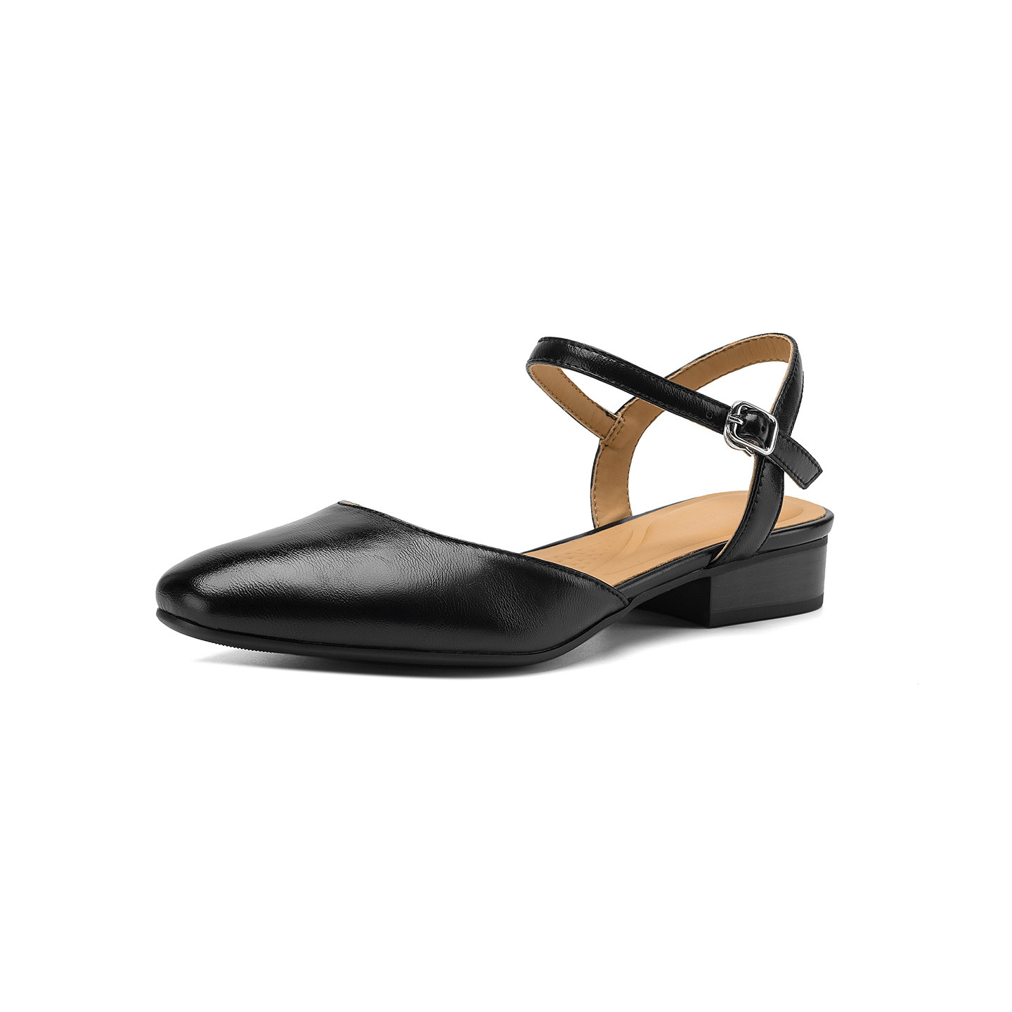 Sandal nữ quai chữ V bít mũi đế bệt phong cách đơn giản — đen chi tiết 24