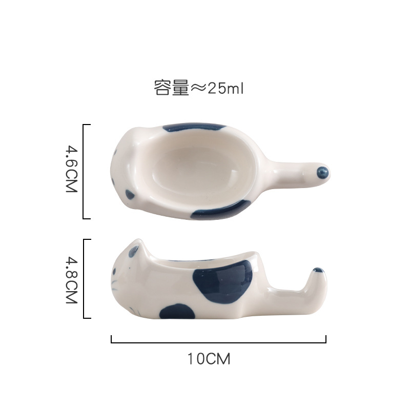 漫画の子犬のソースプレート家庭用セラミック高価値箸ホルダークリエイティブスナックプレート調味料プレート