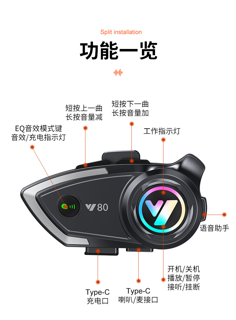 Helmet Bluetooth Headset Motorcycle Half Helmet Takeaway Rider Riding Long Battery Life Intercom Motorcycle Full Helmet Built-In Wholesale