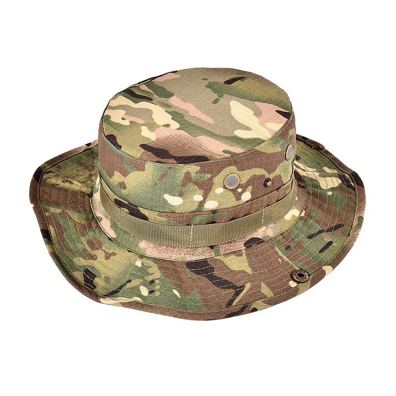 Factory Direct Supply Outdoor Camouflage Sun Bucket Hat,CP Fisherman Hat for Men, Breathable Hat, American Style Durable Canvas Rounded Brim Hat
