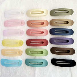 谭松韵同款刘海夹简约发卡一字夹磨砂大号发夹侧夹韩版洗脸鸭嘴夹