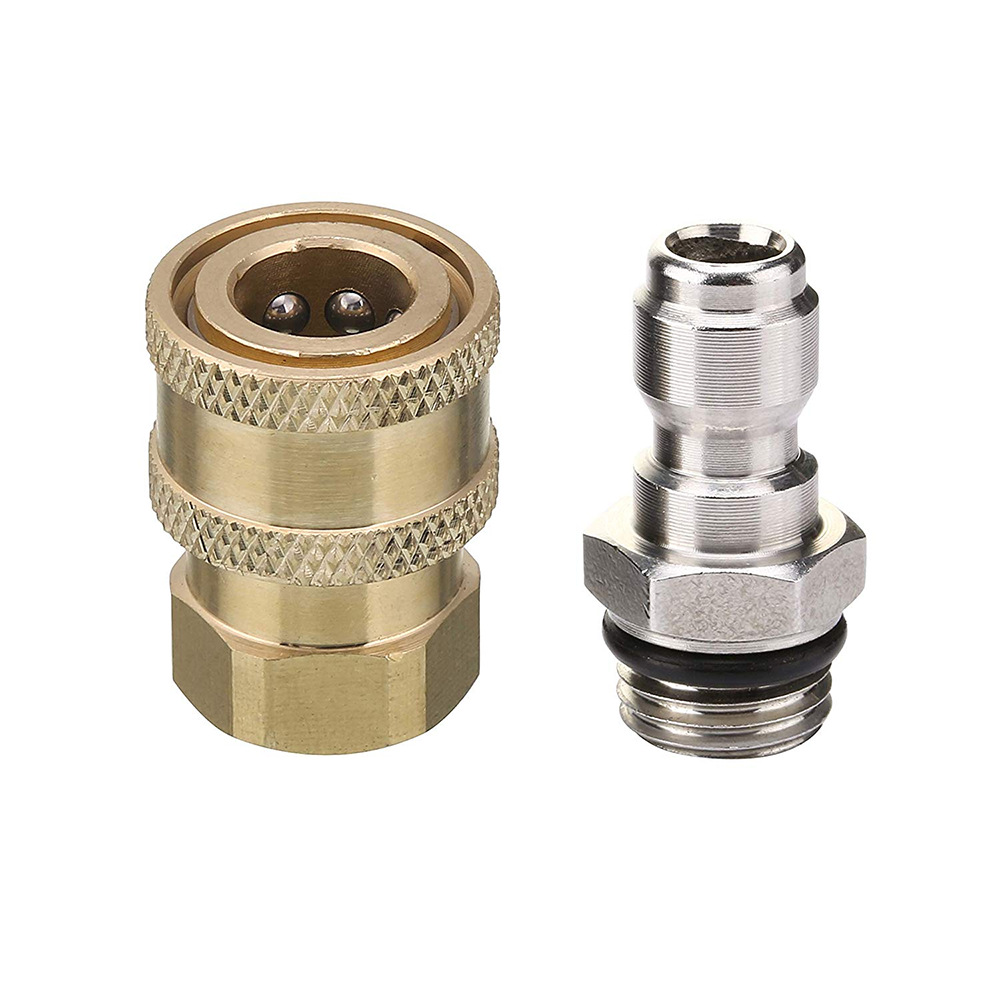 厂家批发 高压清洗机洗车水枪泡沫壶转换快插1/4活接接头配件