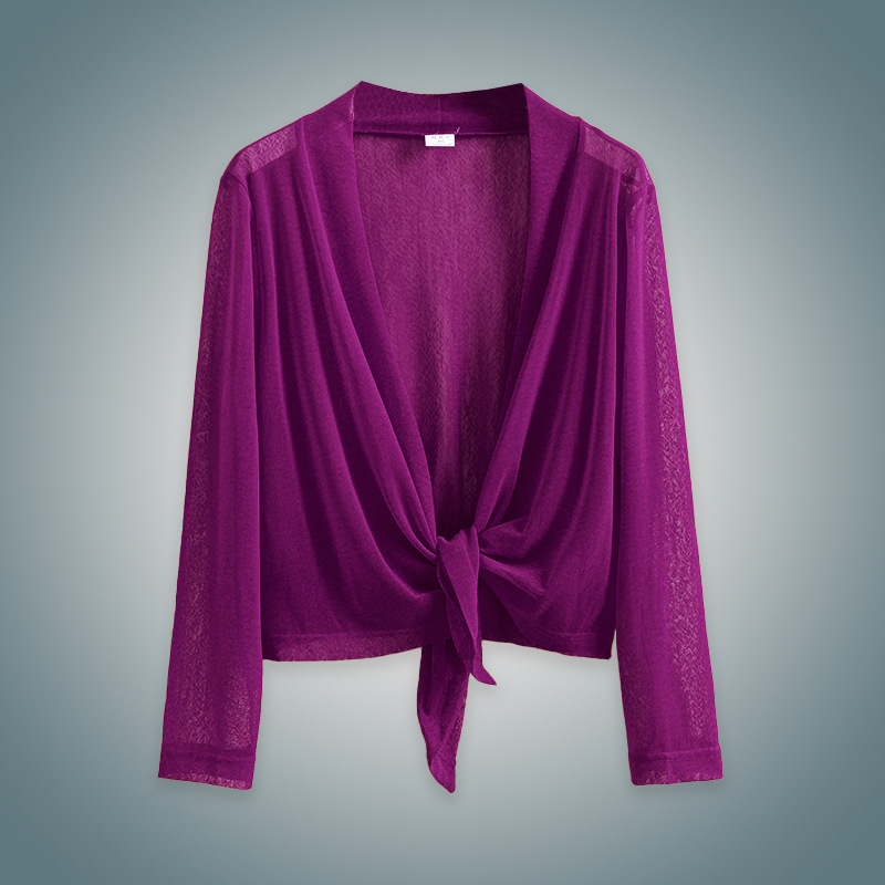 Fu Dai Yi 2260 Fashion Lace-up Two-wear Cardigan Elegant Elastic Jacket