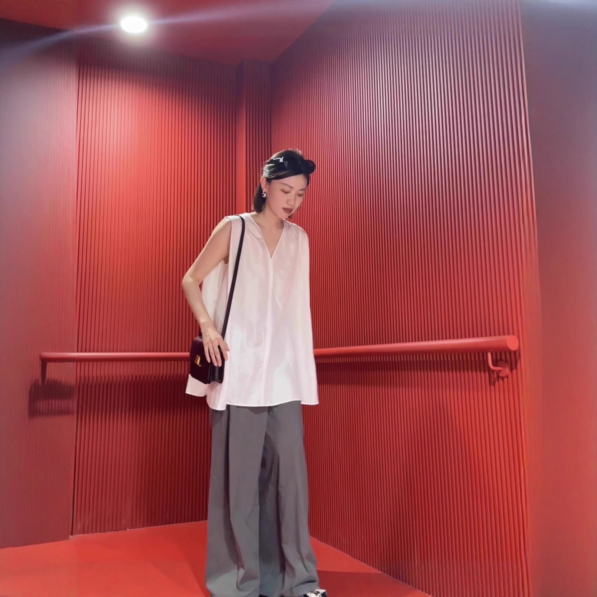 2025 Summer New Holiday Style Natural Glossy Linen Blended Casual Profile Vest Top for Women