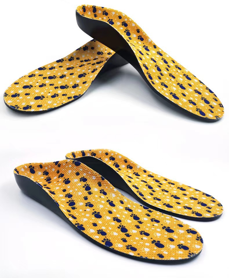 Plantilla de corrección para niños PU pie plano masaje ortopédico soporte de arco anti-colapso plantilla cómoda almohadilla completa