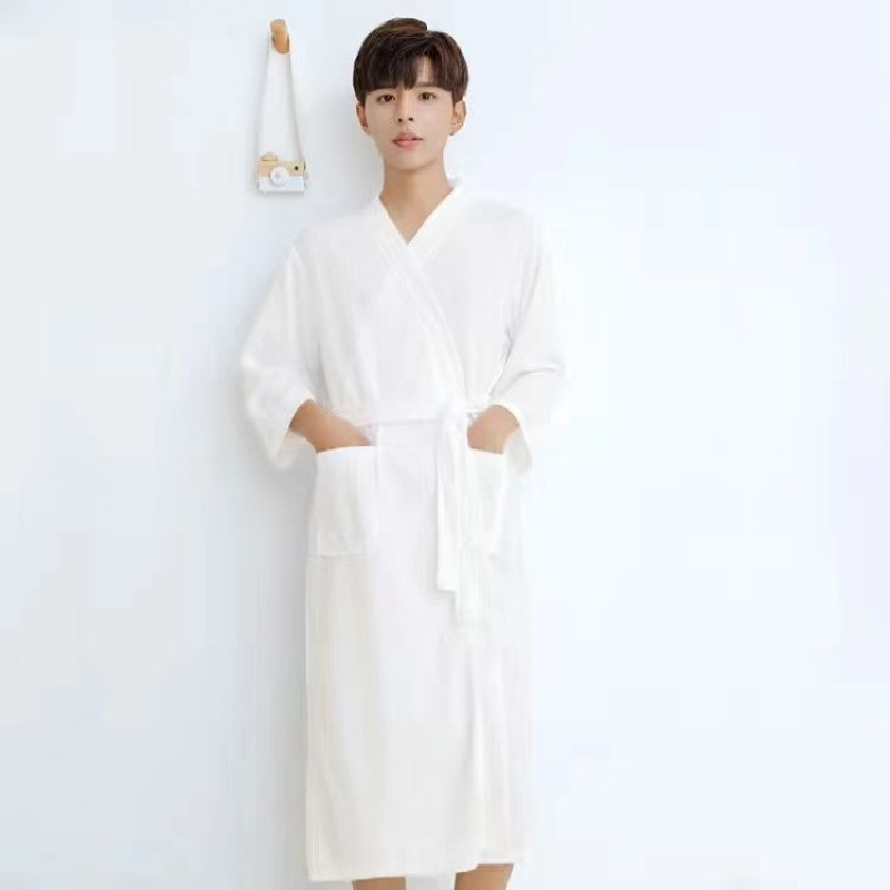縁億春秋薄着ゆったり男女浴衣ホテル美容院バスローブ春夏朝着カップルパジャマ|undefined