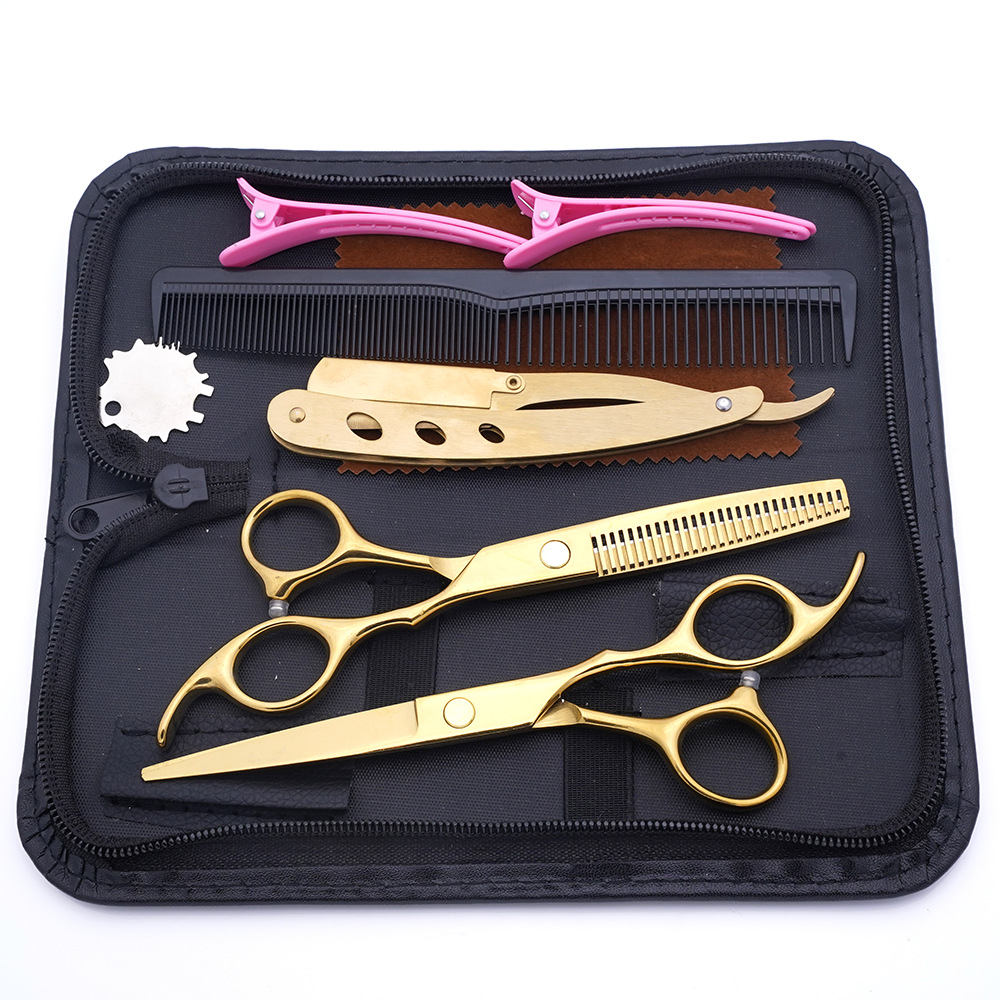 Estilista profesional, tijeras de corte de pelo, corte de pelo, corte de pelo, corte de pelo, corte de dientes fino, juego de corte de belleza con flequillo especial para peluquero